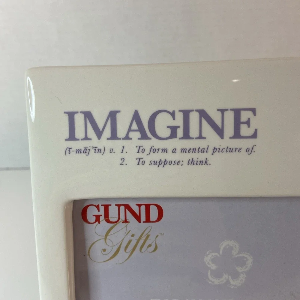 Gund Gifts Porcelain 4x6 Picture‎ Frame Imagine Definition Photo Display New